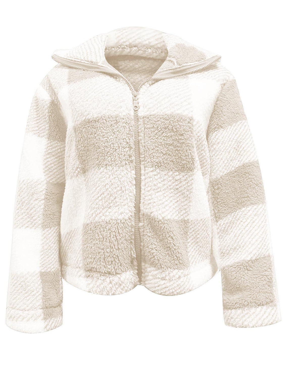 Gertrud | Checked jacket with long sleeves and full size zip