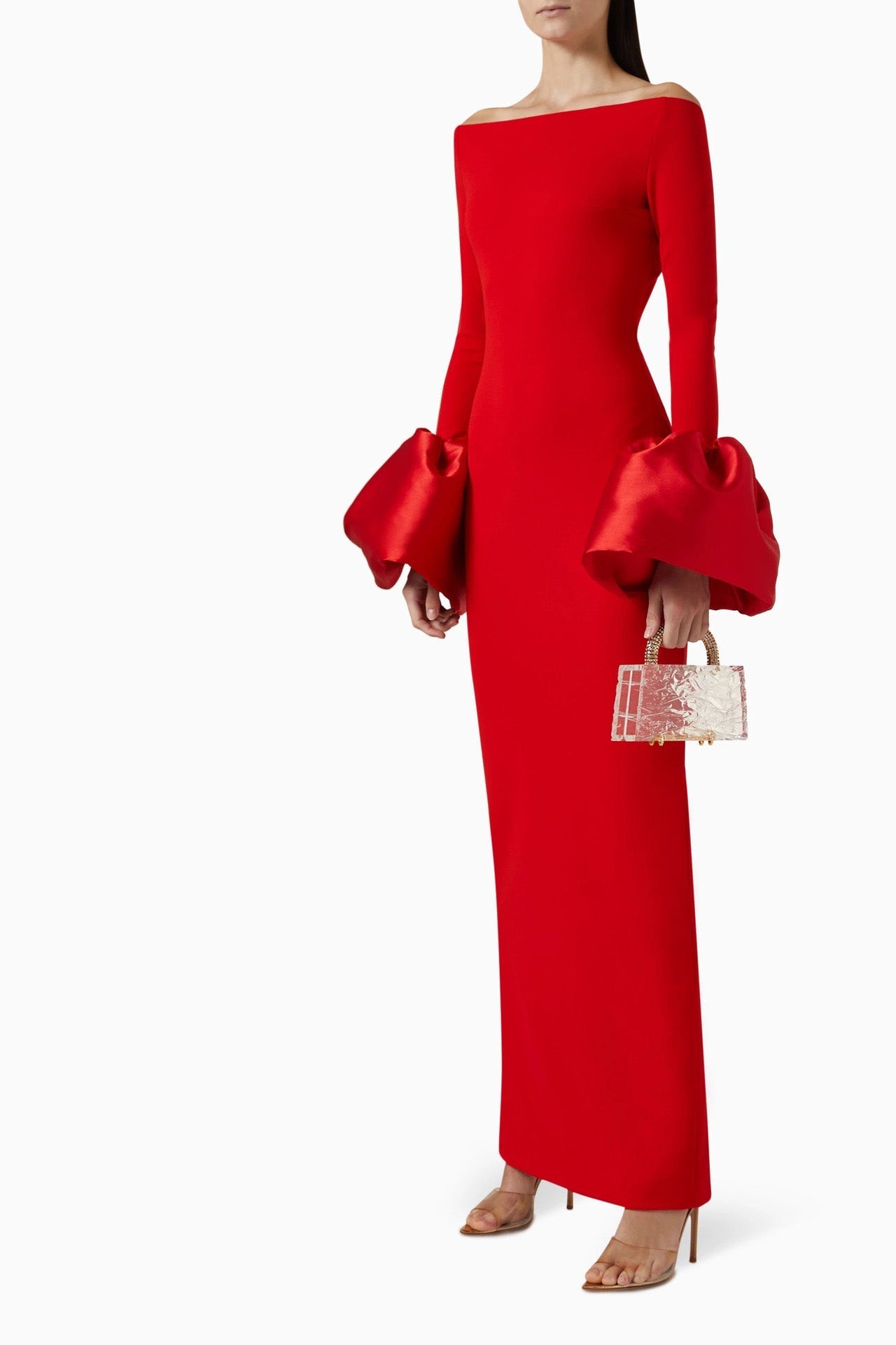 Mariana® | Solid-Colored Lantern-Sleeve Dress