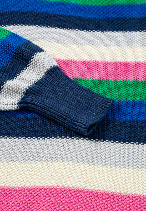 Georgina | Contrasting striped long-sleeved sweater with a crew neck