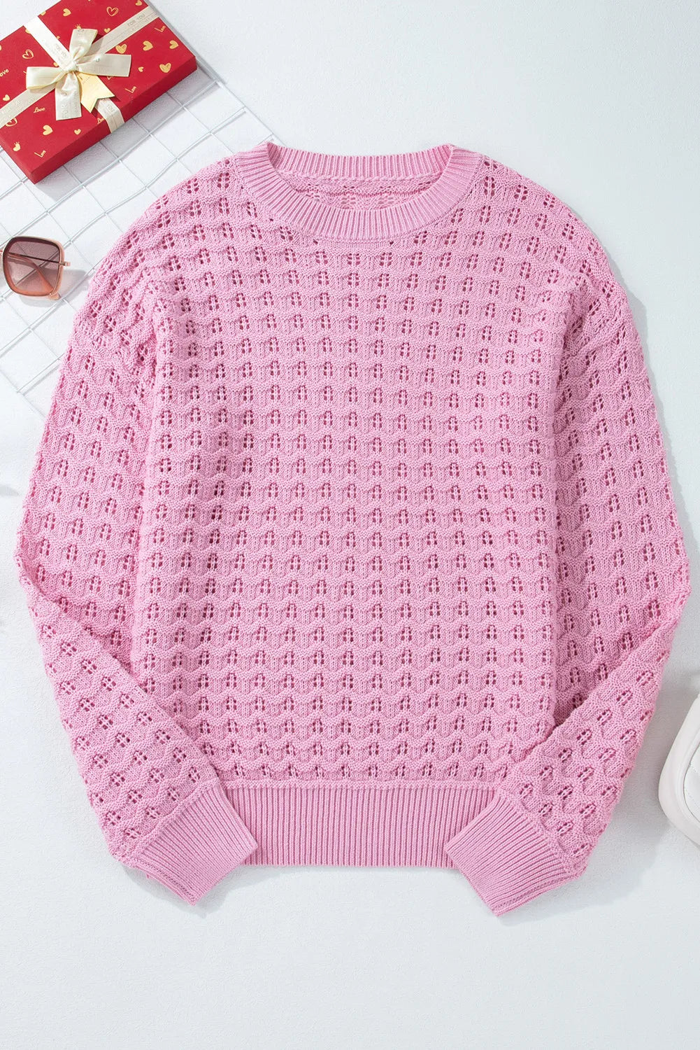 Francisca | Long-sleeved sweater with a crew neck and dropped shoulders
