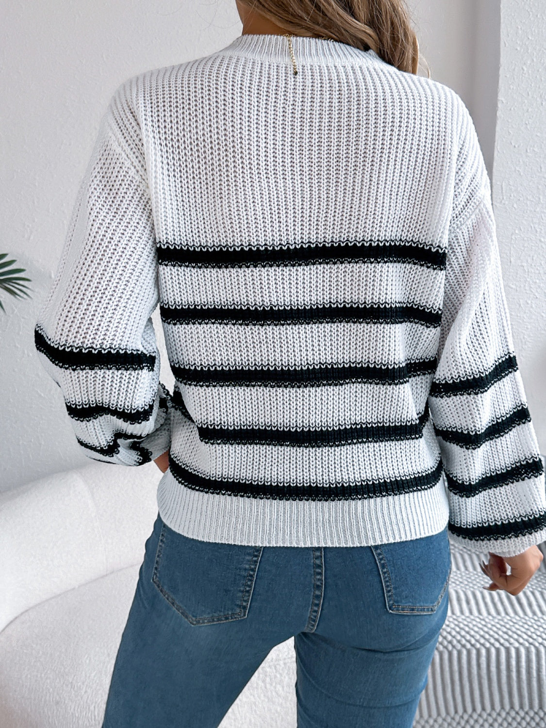 Sandra | Striped long-sleeved sweater with a crew neck