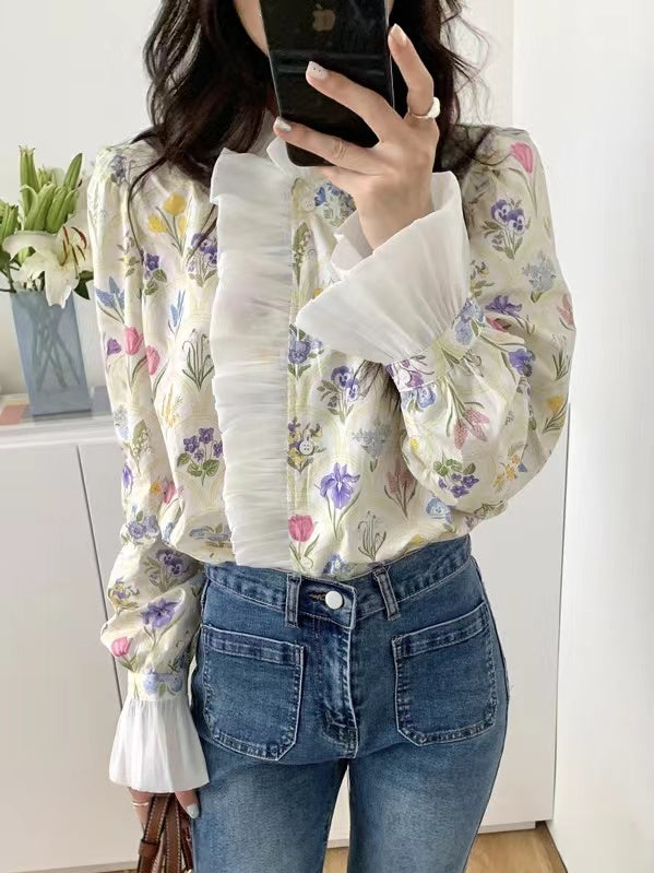 Aris® | Floral Ruffle Blouse
