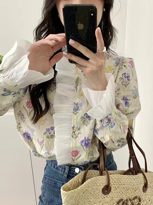 Aris® | Floral Ruffle Blouse