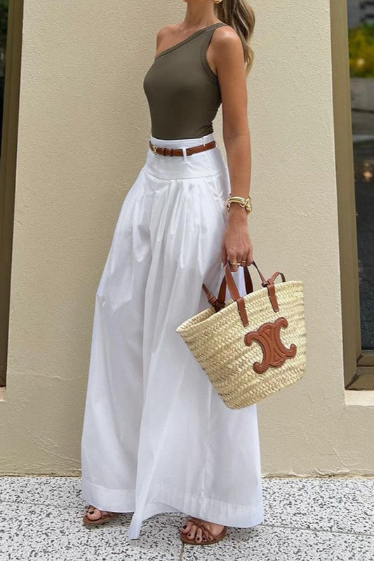 Pleated Loose Wide Leg Casual Pants