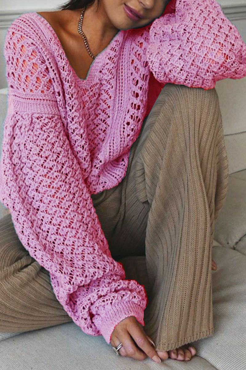 Imelda | Fashion Street Solid V-neck Sweater