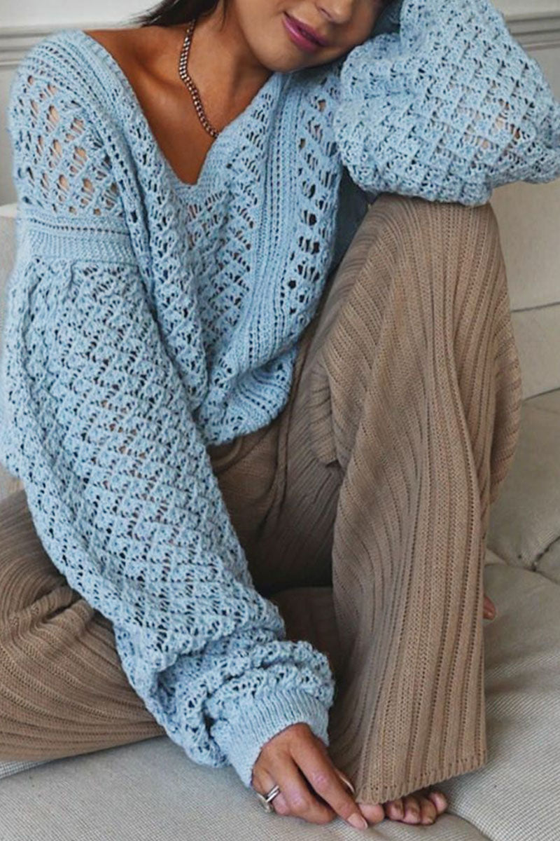 Imelda | Fashion Street Solid V-neck Sweater
