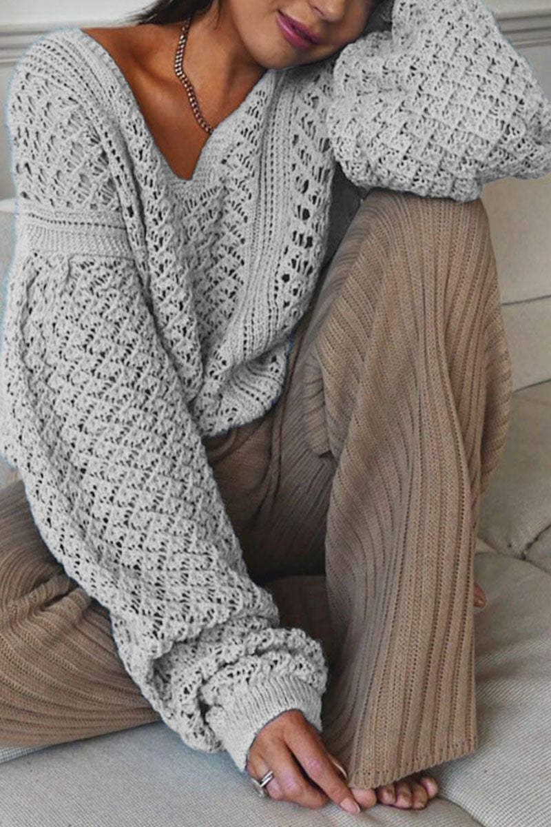 Imelda | Fashion Street Solid V-neck Sweater