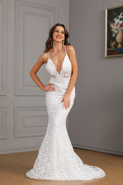 Sleeveless Train Bodycon Formal Dress