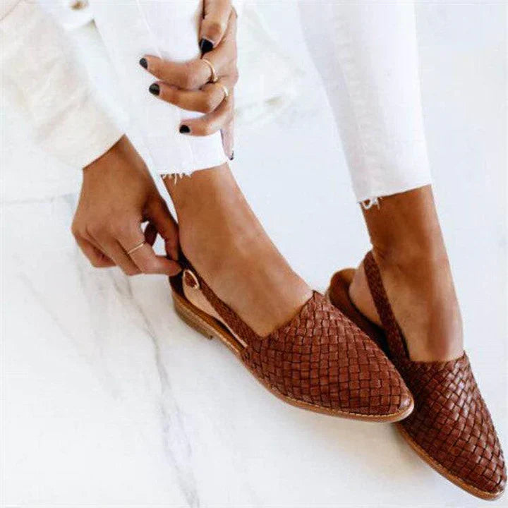 Meghan® | Braided Cognac Slippers