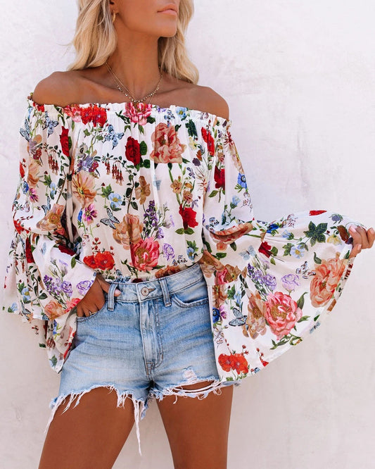 Leticia® | Trendsetting One-Shoulder Blouse With Flared Sleeves