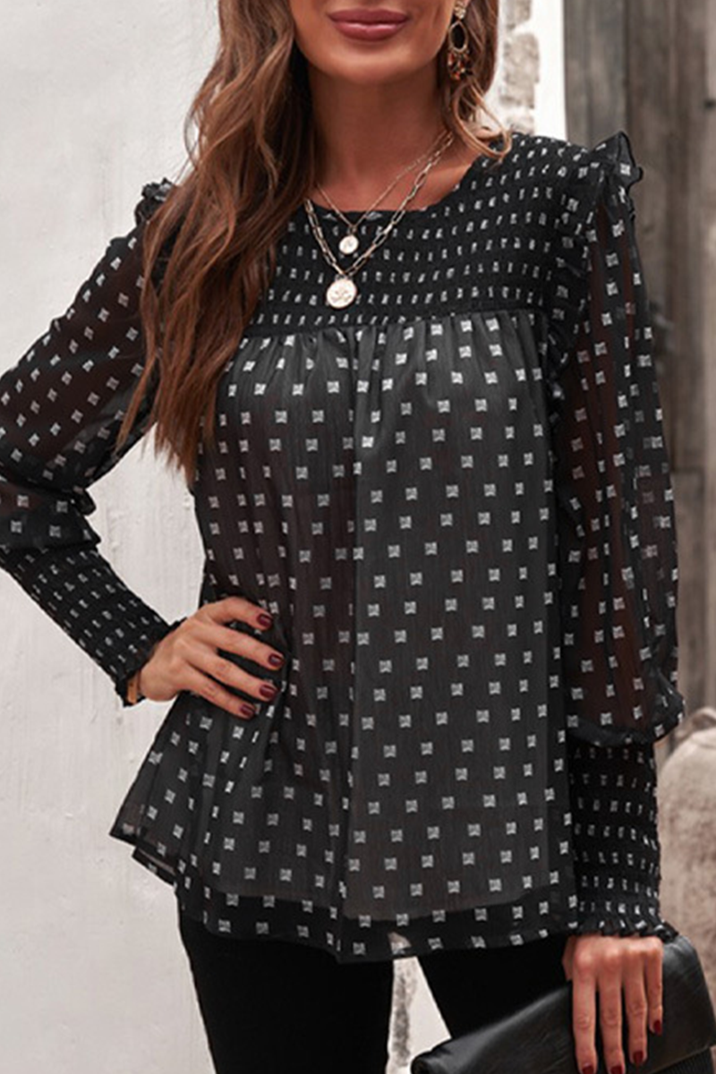 Rosanna® | Chic Lantern Print Blouse With Long Sleeves