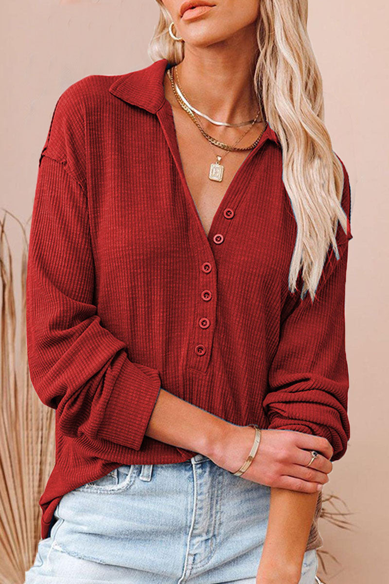 Tamar | Fashion Street Solid Patchwork V-Neck T-Shirts