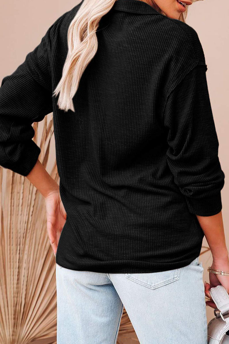 Tamar | Fashion Street Solid Patchwork V-Neck T-Shirts