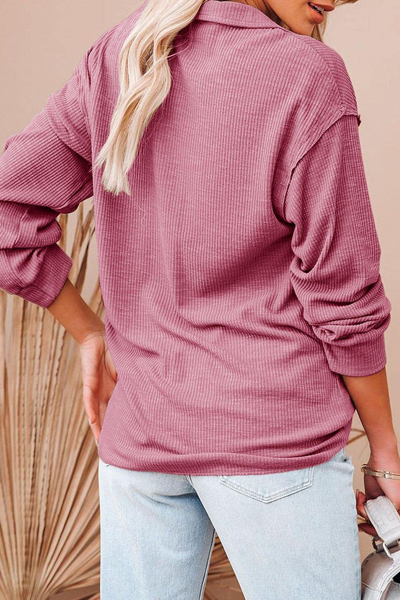 Tamar | Fashion Street Solid Patchwork V-Neck T-Shirts