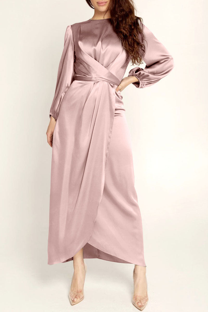 Hana | Fashion Stars Solid Patchwork O-Neck A-Line Dresses