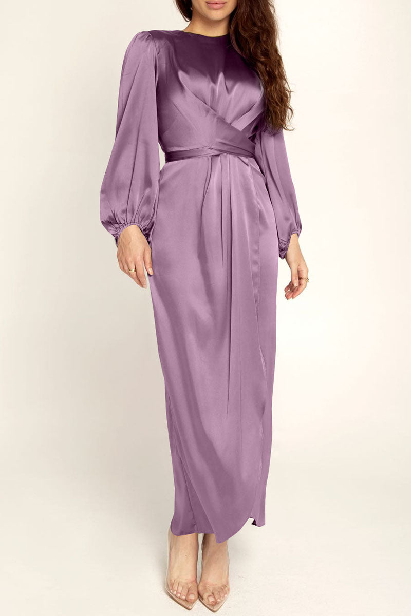 Hana | Fashion Stars Solid Patchwork O-Neck A-Line Dresses