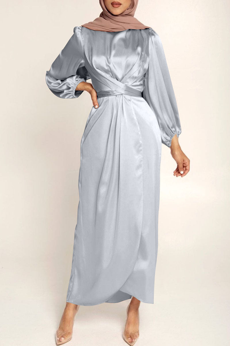 Hana | Fashion Stars Solid Patchwork O-Neck A-Line Dresses