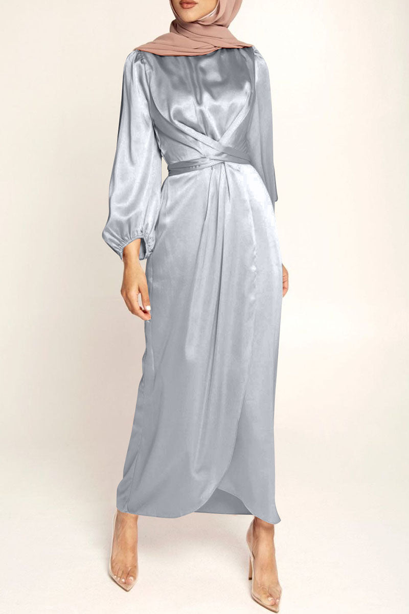 Hana | Fashion Stars Solid Patchwork O-Neck A-Line Dresses