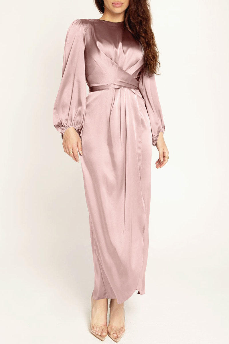 Hana | Fashion Stars Solid Patchwork O-Neck A-Line Dresses