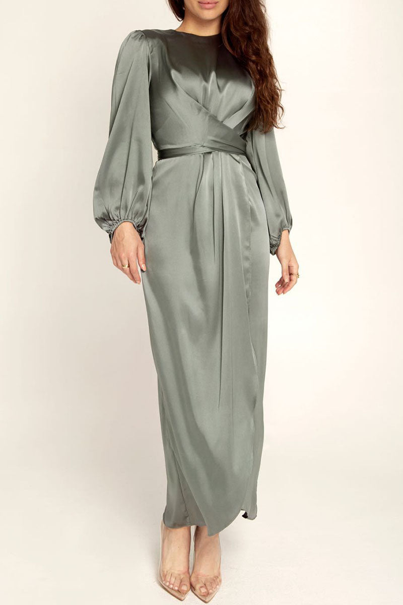 Hana | Fashion Stars Solid Patchwork O-Neck A-Line Dresses