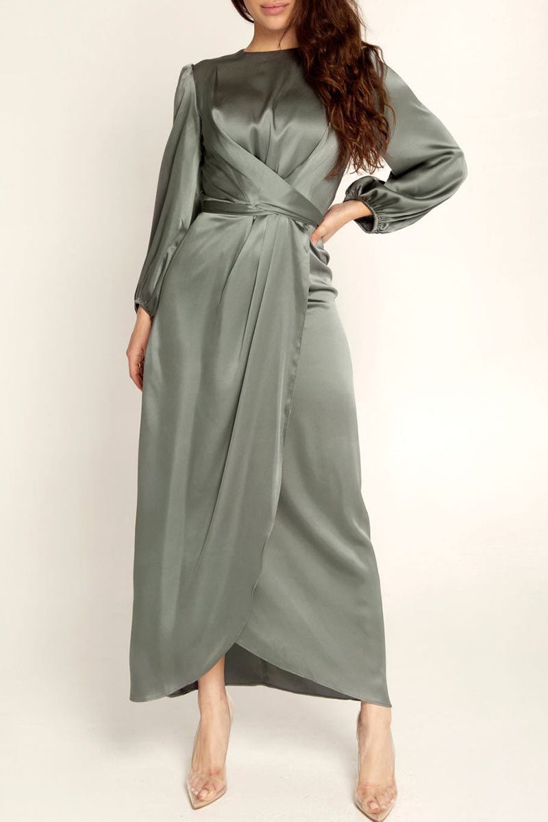 Hana | Fashion Stars Solid Patchwork O-Neck A-Line Dresses