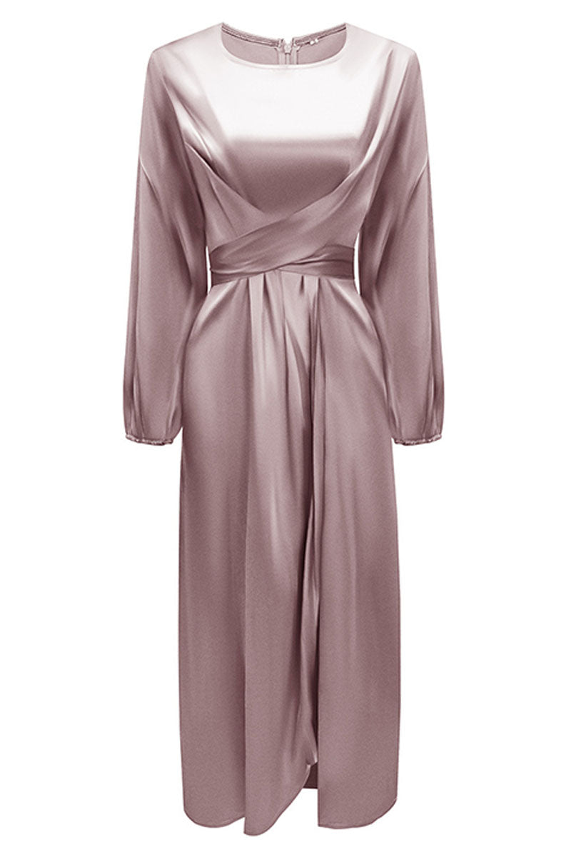 Hana | Fashion Stars Solid Patchwork O-Neck A-Line Dresses
