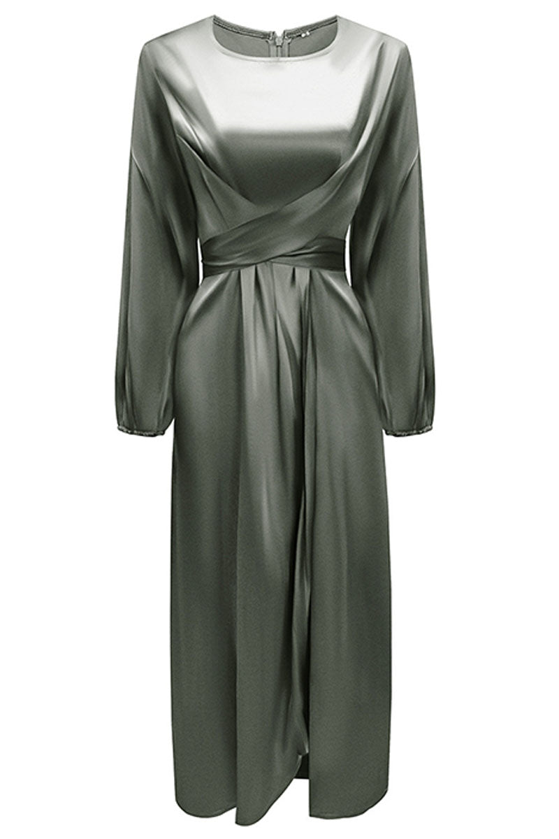 Hana | Fashion Stars Solid Patchwork O-Neck A-Line Dresses
