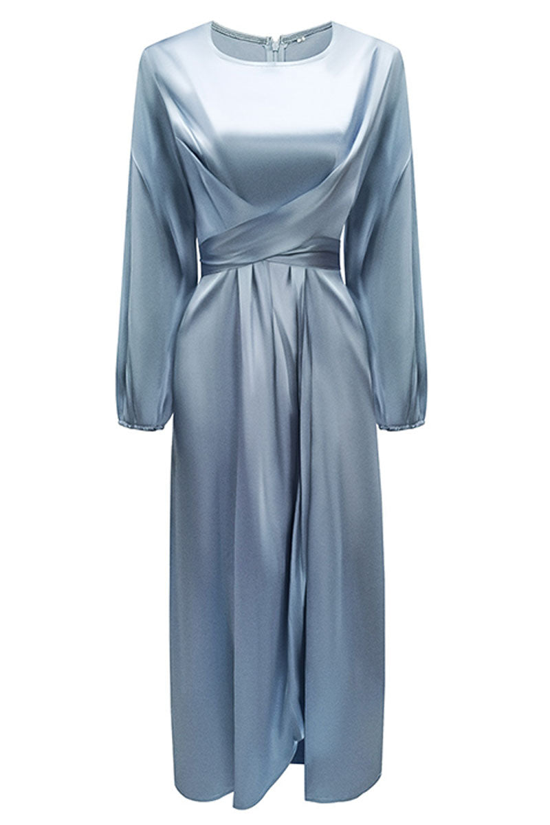 Hana | Fashion Stars Solid Patchwork O-Neck A-Line Dresses