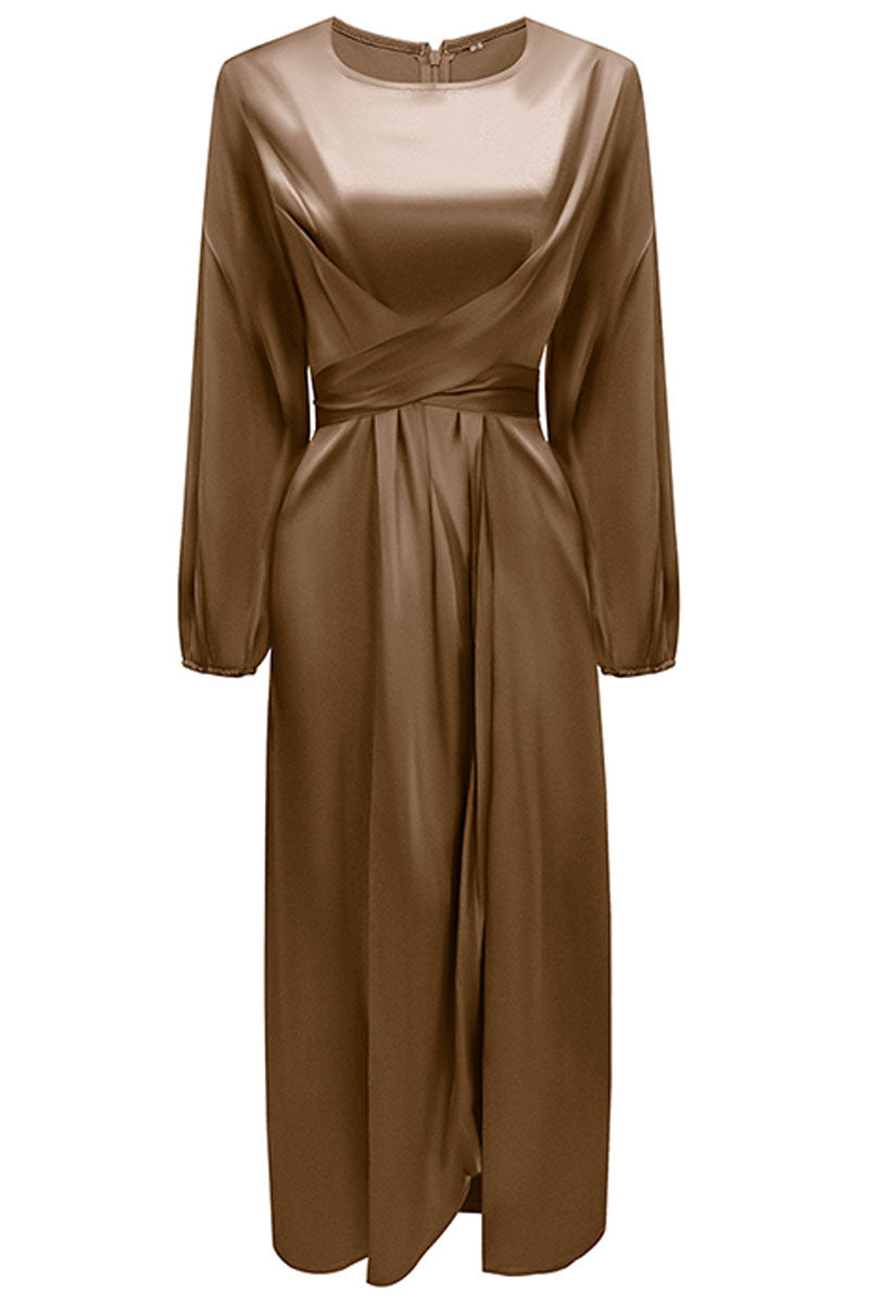 Hana | Fashion Stars Solid Patchwork O-Neck A-Line Dresses