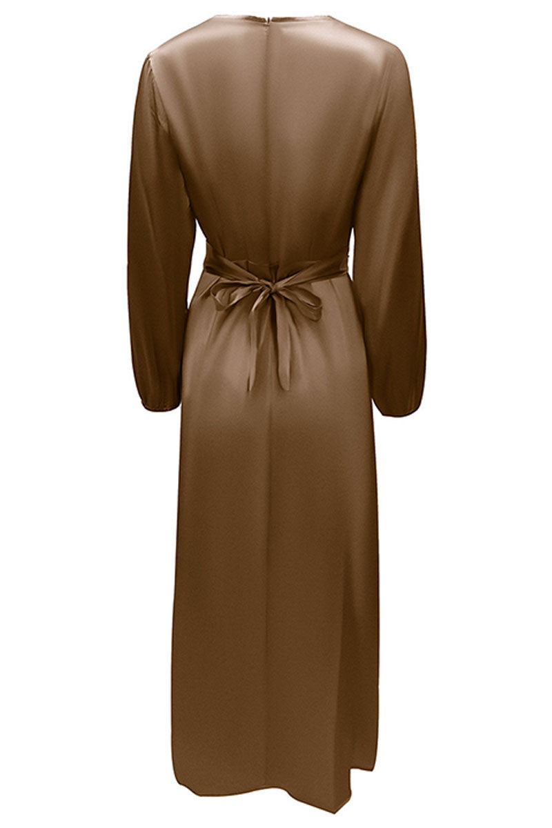 Hana | Fashion Stars Solid Patchwork O-Neck A-Line Dresses