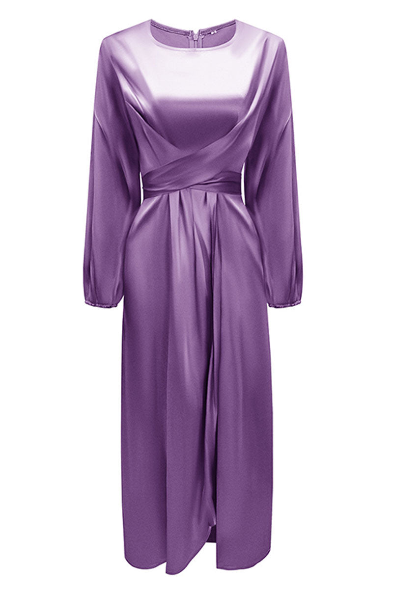 Hana | Fashion Stars Solid Patchwork O-Neck A-Line Dresses