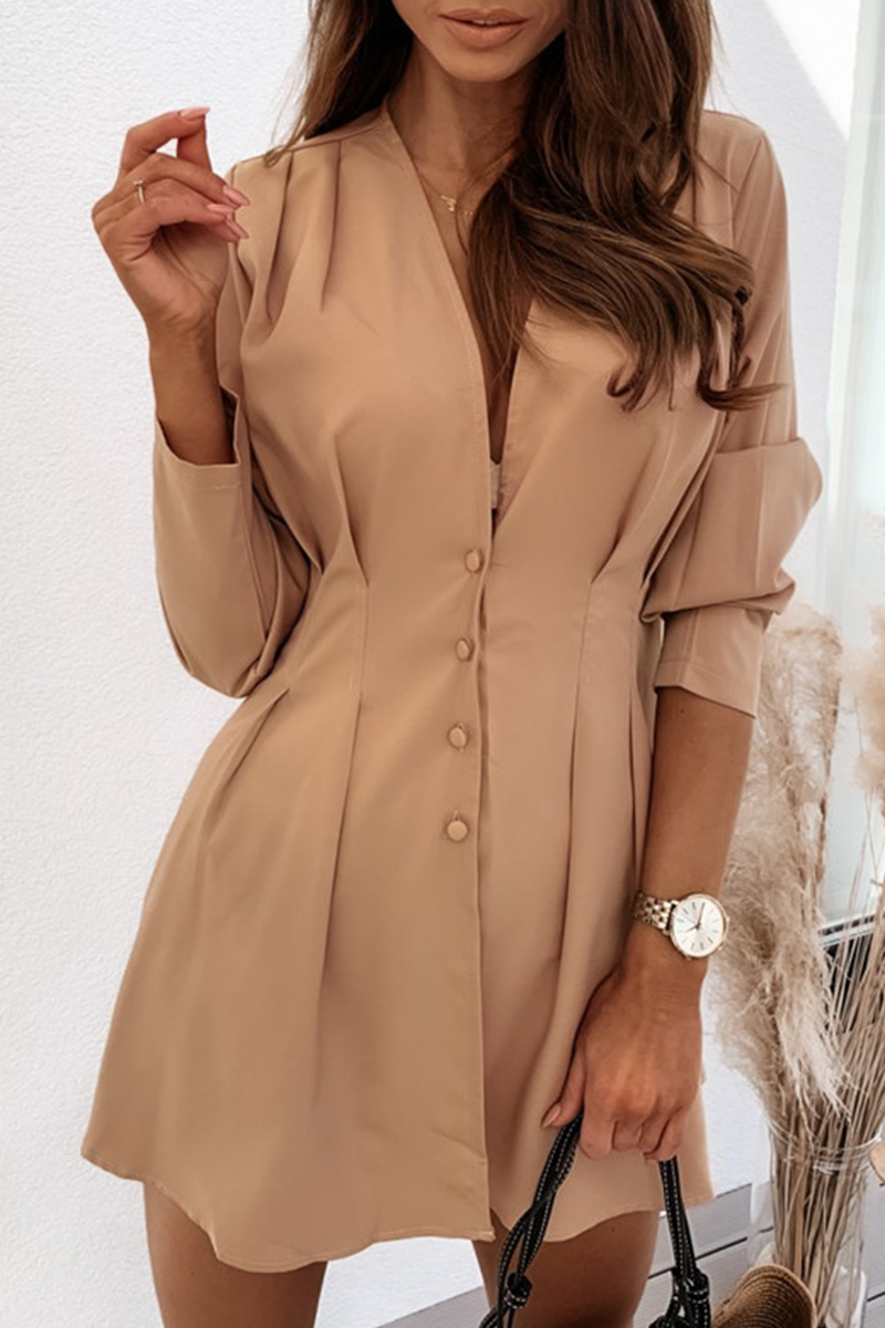 Gaia® | Elegant Long-Sleeved V-Neck Mini Dress