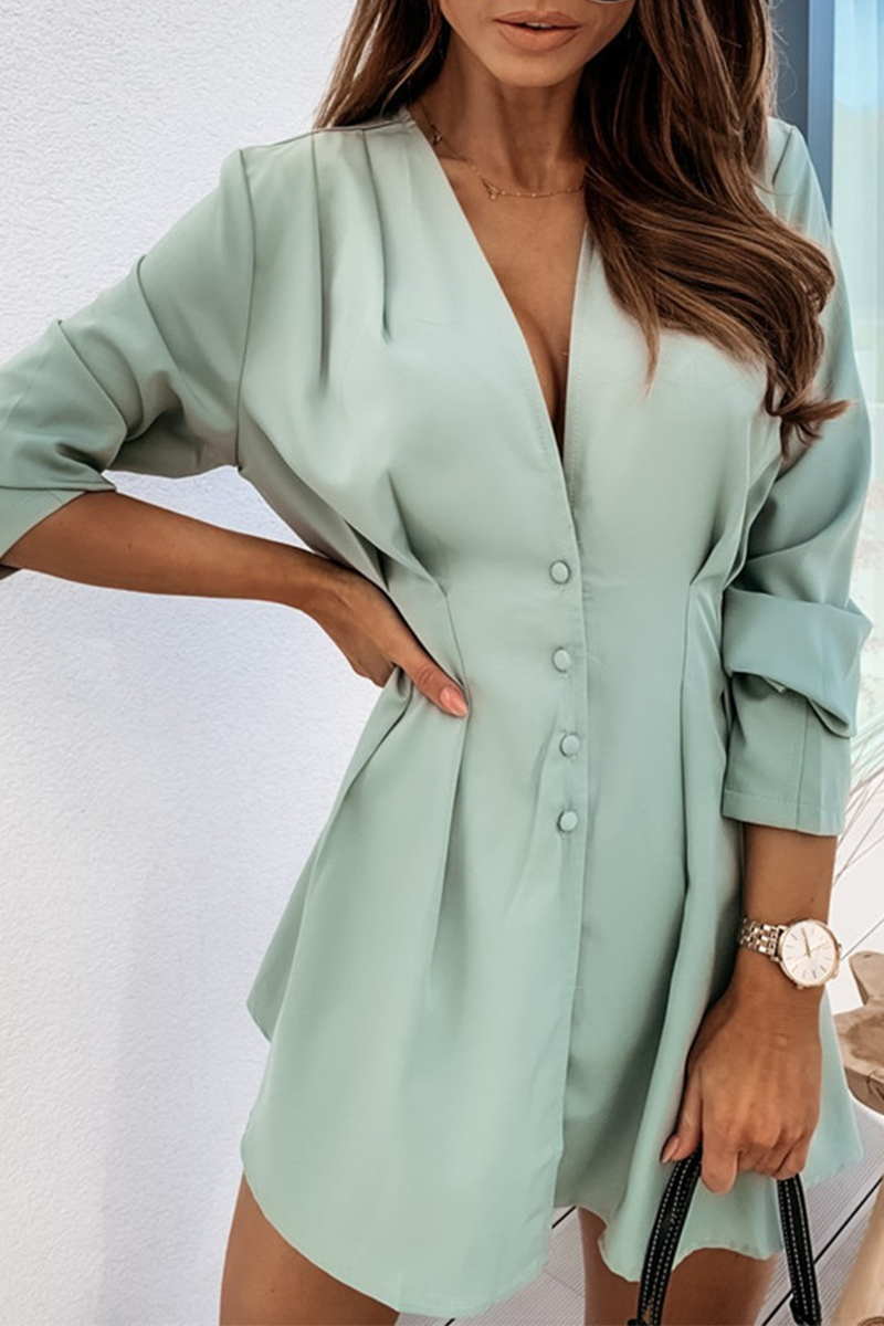 Gaia® | Elegant Long-Sleeved V-Neck Mini Dress