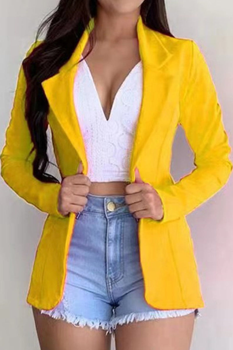 Nerea | Fashionable, casual, solid color cardigan with turn-down collar