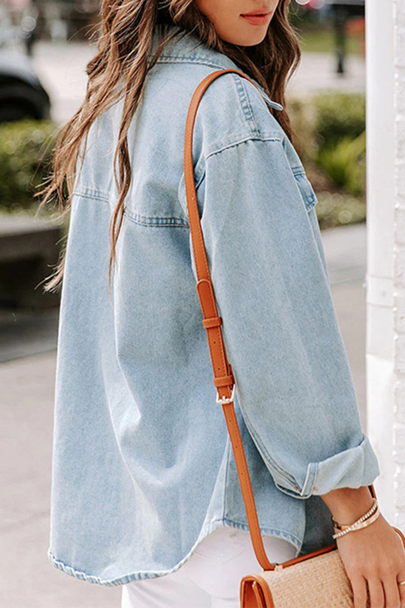 Sol | Street solid outerwear with a turn-down collar