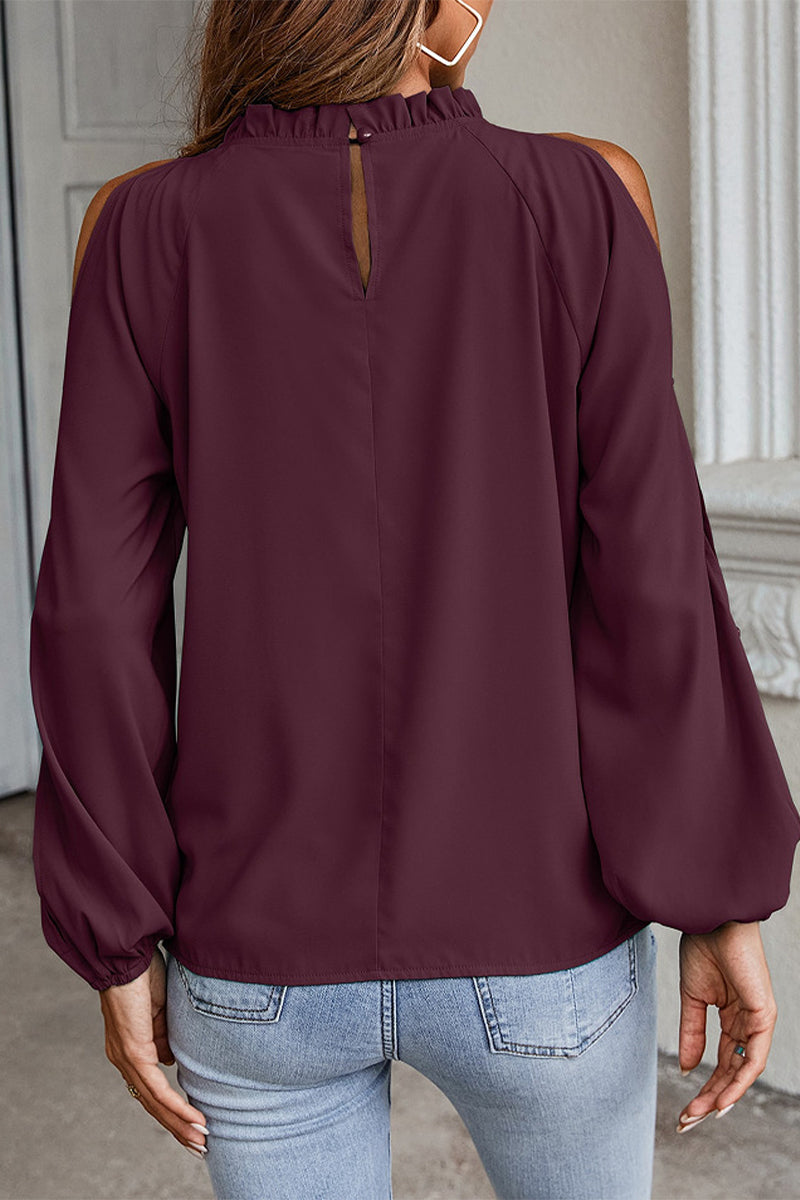 Xaviera | Elegant solid color half turtleneck tops