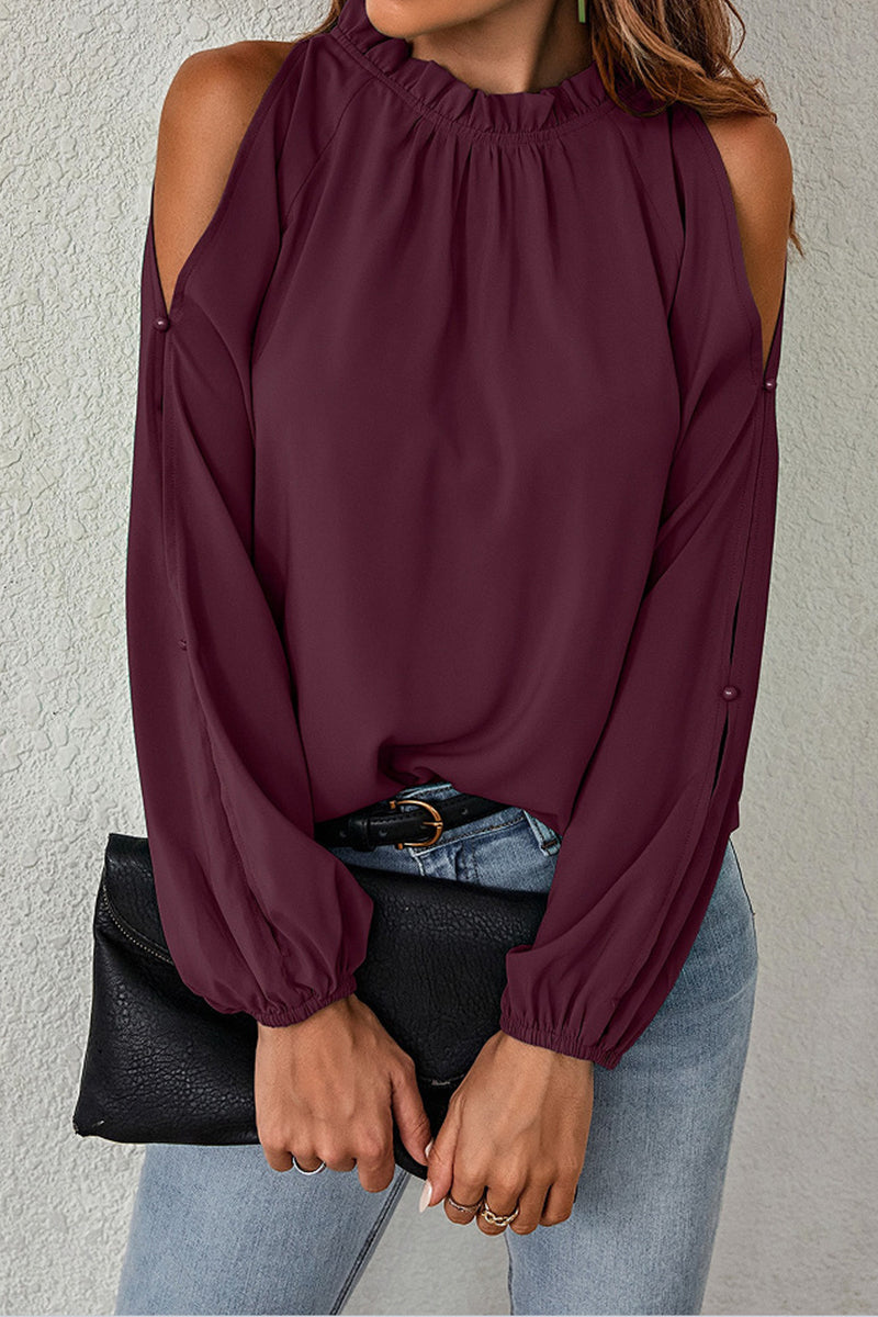 Xaviera | Elegant solid color half turtleneck tops