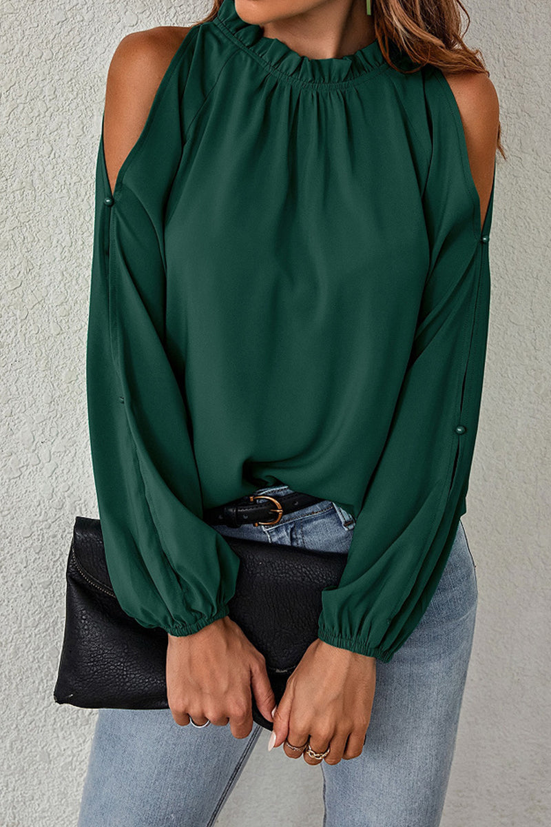 Xaviera | Elegant solid color half turtleneck tops
