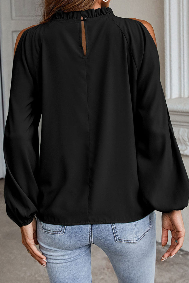 Xaviera | Elegant solid color half turtleneck tops