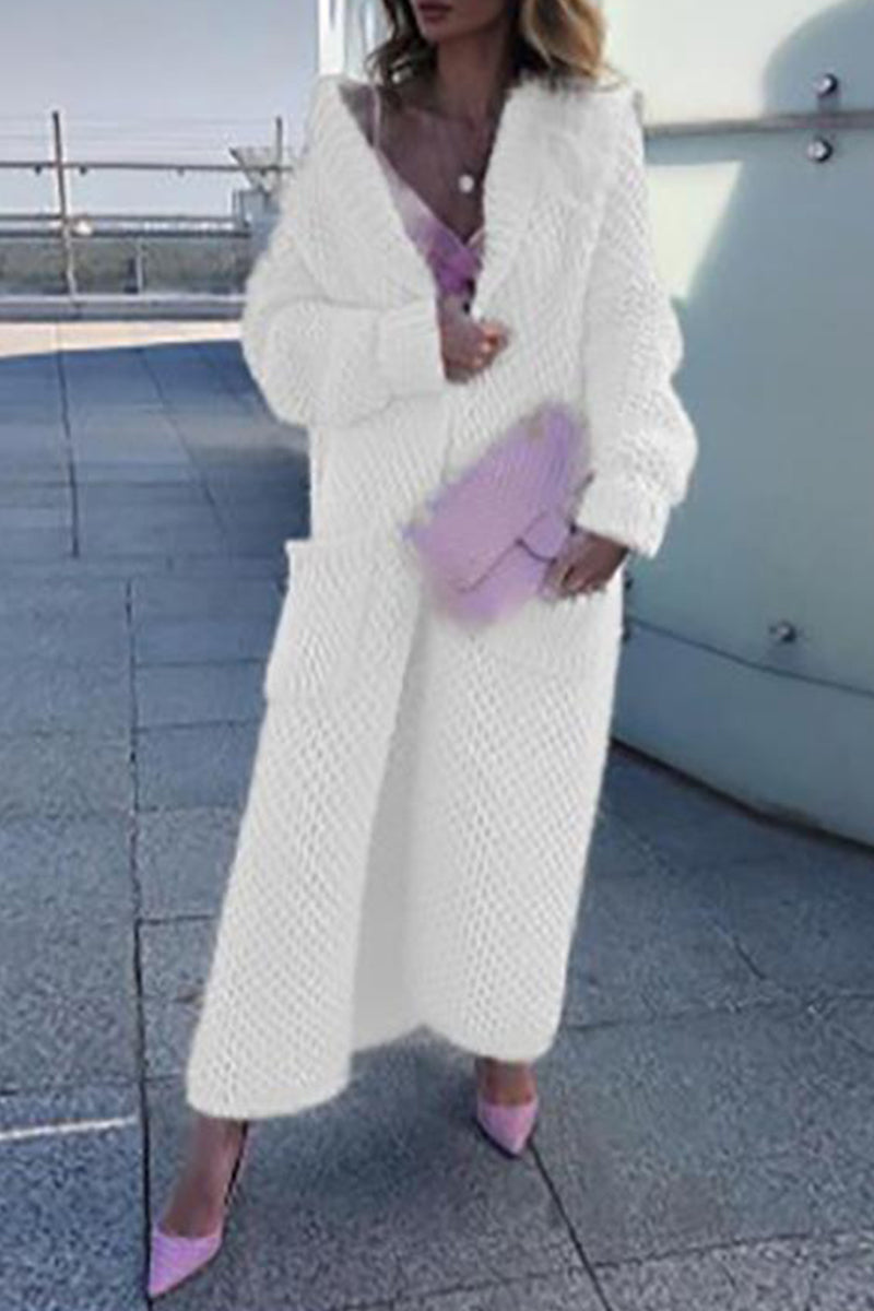 Angelica | Elegant, plain-colored sweater with a cardigan collar