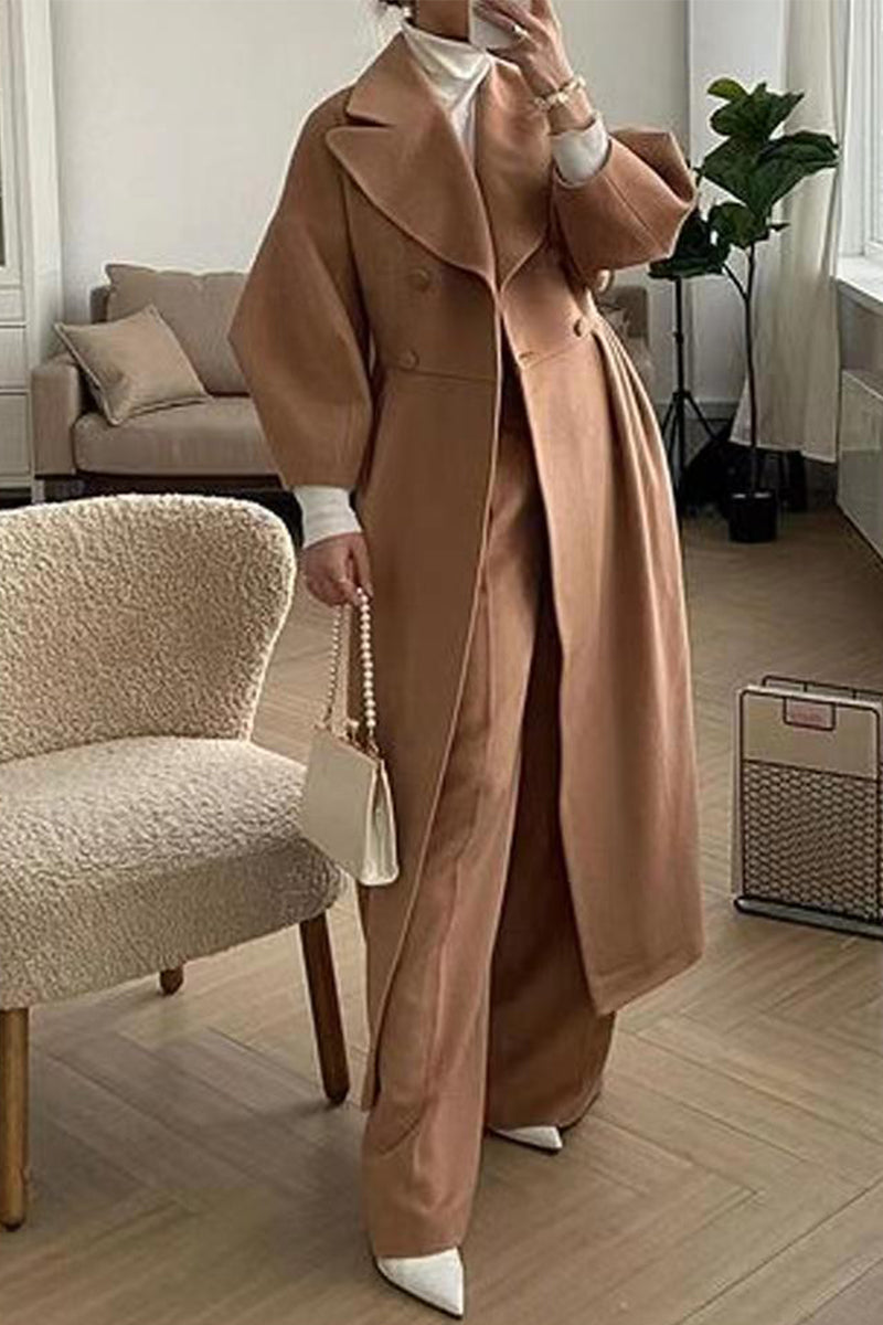 Araceli | Elegant plain outerwear with a turn-down collar