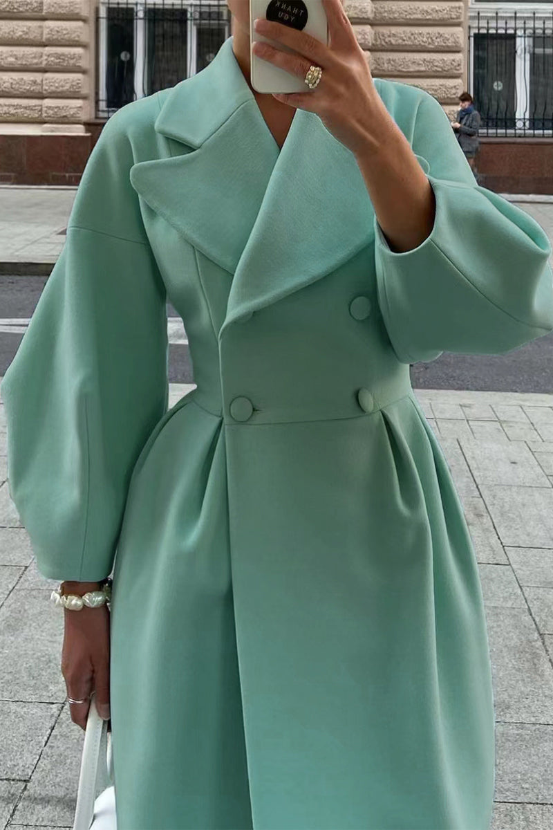 Araceli | Elegant plain outerwear with a turn-down collar