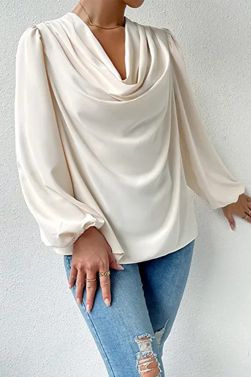 Fiona | Casual solid patchwork scoop neck tops