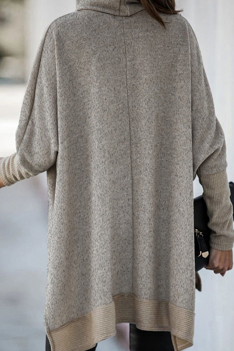 Giovanna | Casual solid patchwork turtleneck tops