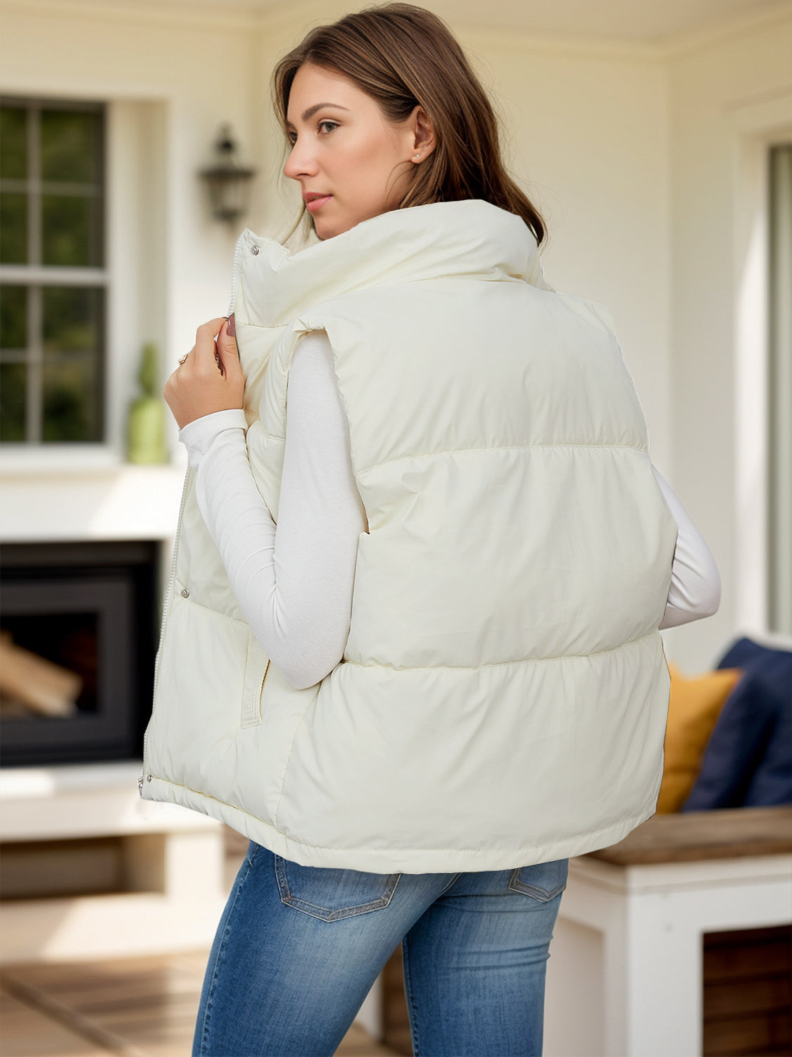 Paola | Vest coat with zip and pockets