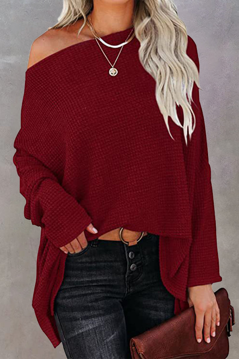 Maritza | Casual solid color tops with slanted collars