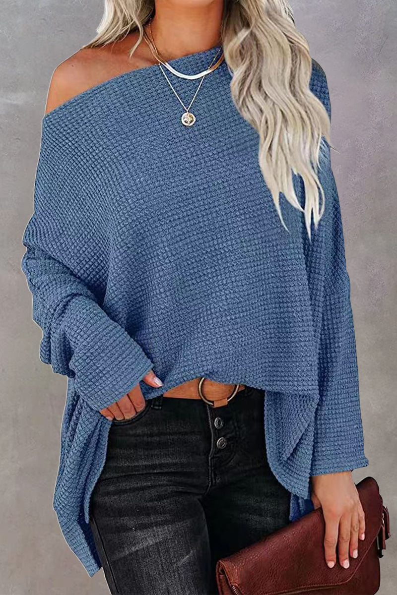 Maritza | Casual solid color tops with slanted collars