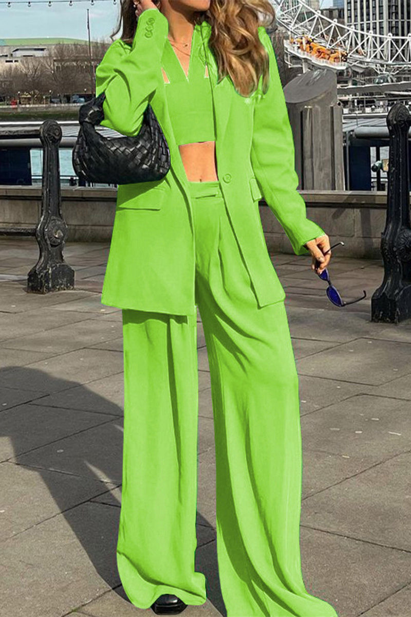 Paula | Elegant solid color solid color long sleeve two piece dress with lapel collar