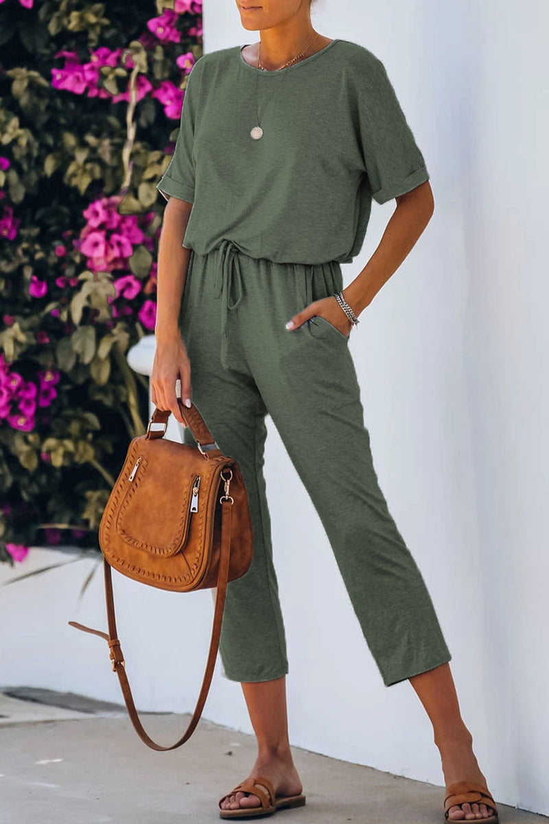 Jacqueline | Casual plain plain O-neck regular jumpsuits
