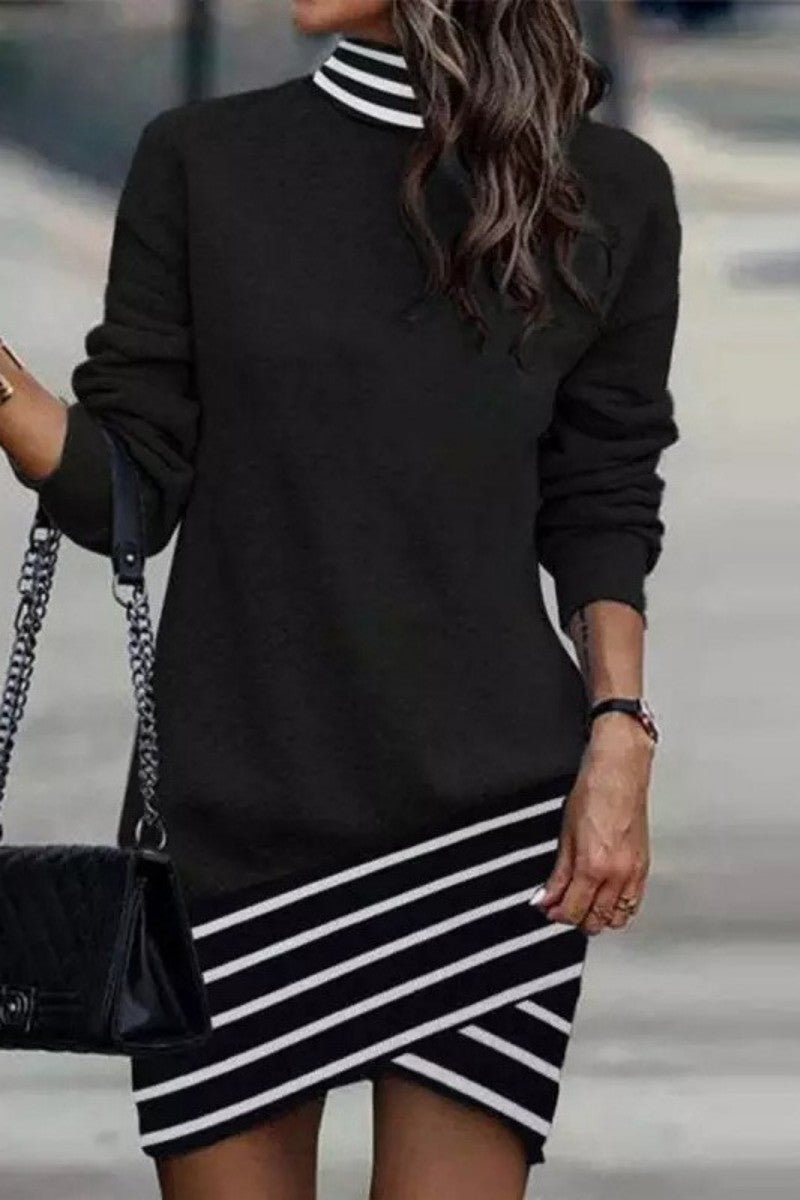 Viviana | Casual printed patchwork turtleneck sweaters with long sleeves